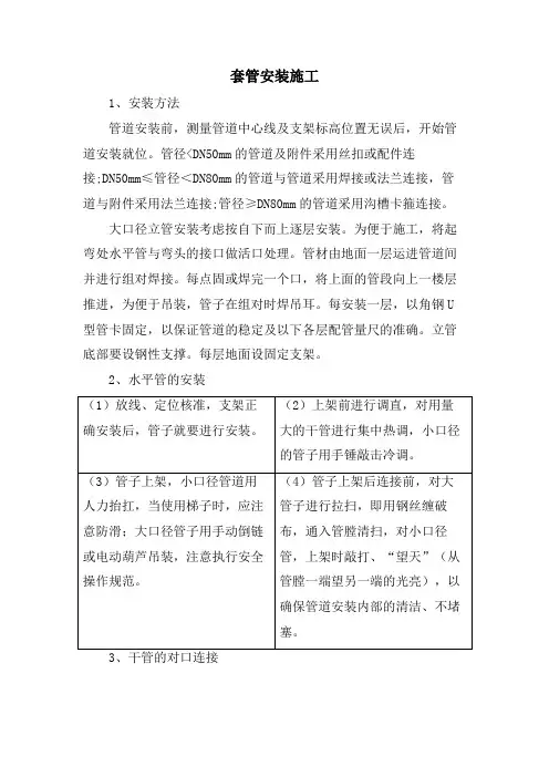 套管安装施工