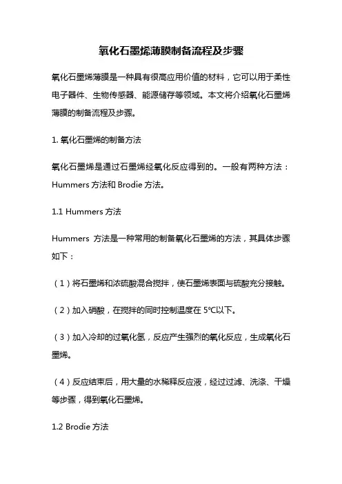 氧化石墨烯薄膜制备流程及步骤