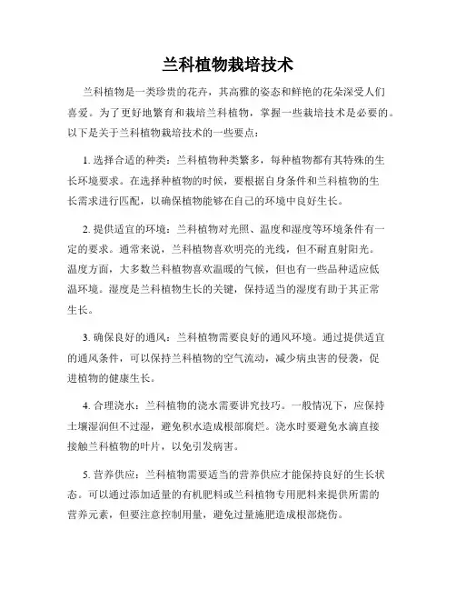 兰科植物栽培技术