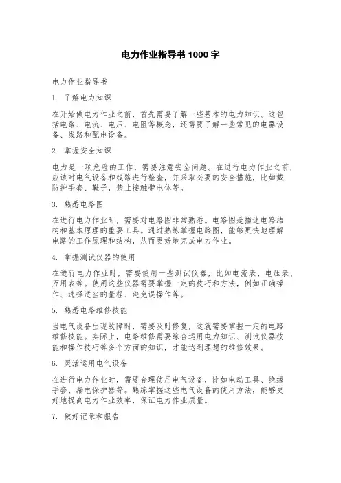 电力作业指导书