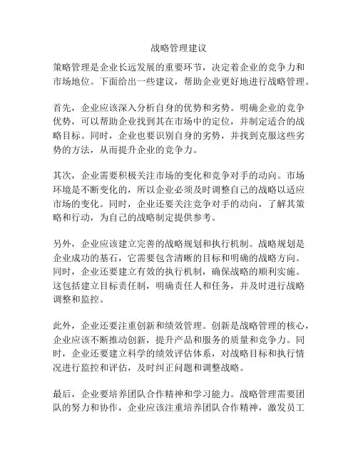 战略管理建议