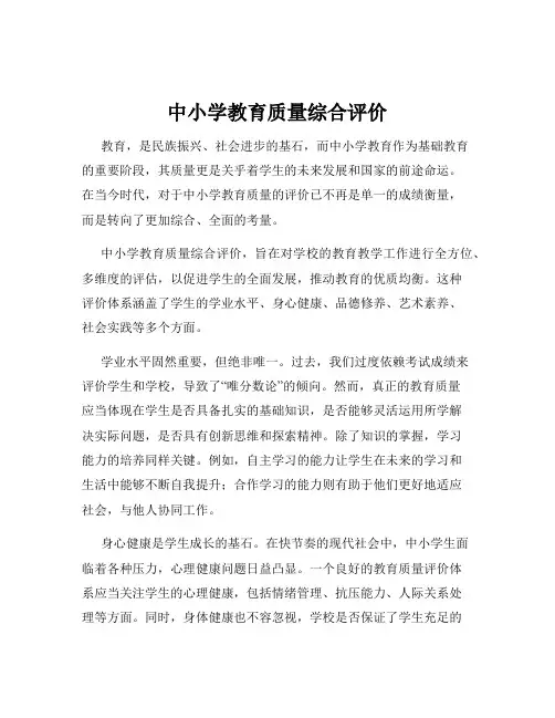 中小学教育质量综合评价
