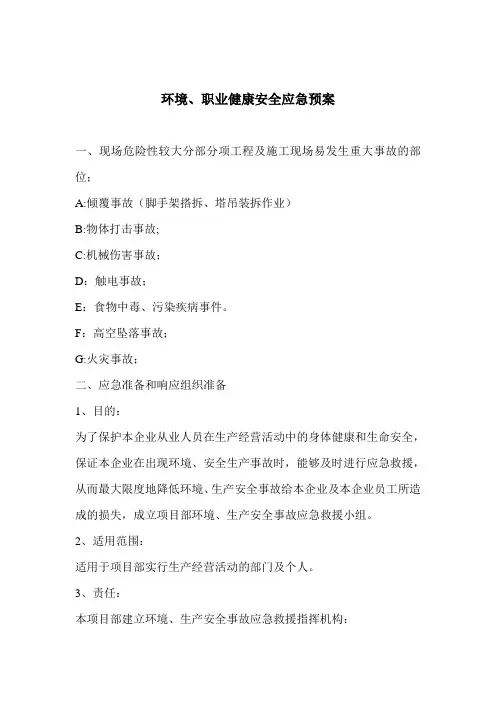 11.1环境职业健康安全应急预案