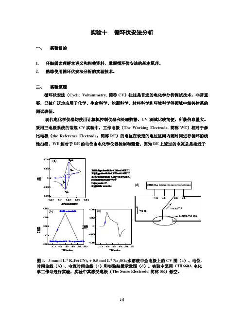 实验十     循环伏安法分析