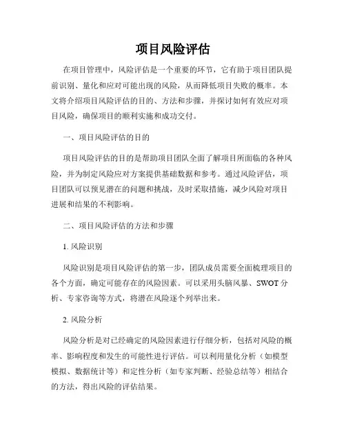 项目风险评估