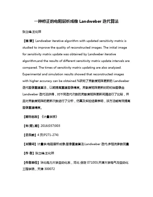 一种修正的电阻层析成像 Landweber 迭代算法