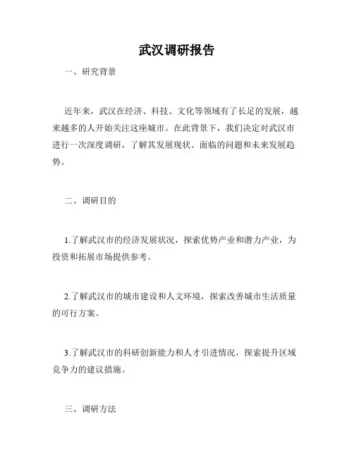 武汉调研报告