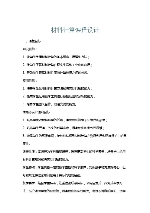 材料计算课程设计