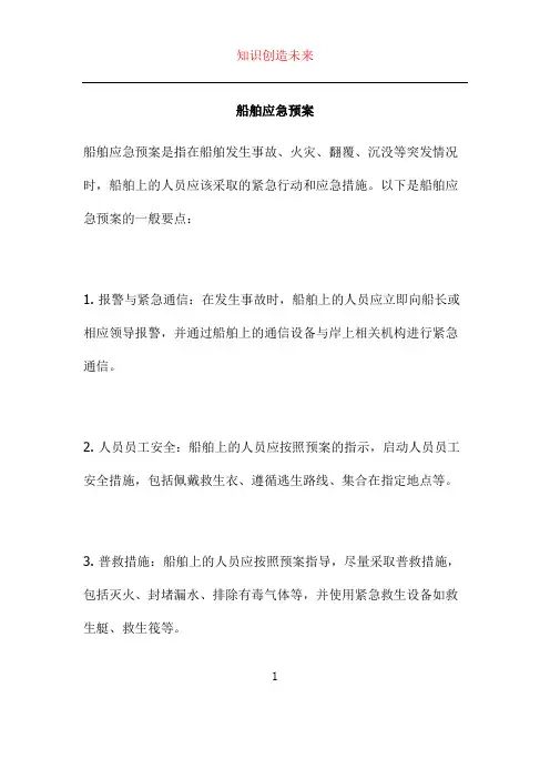 船舶应急预案