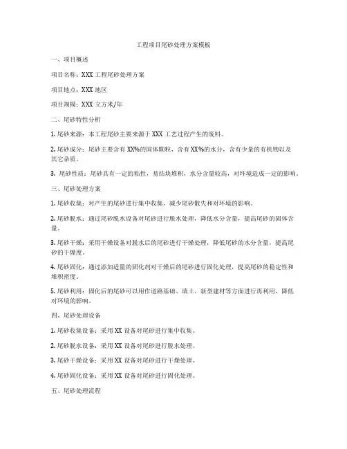 工程项目尾砂处理方案模板
