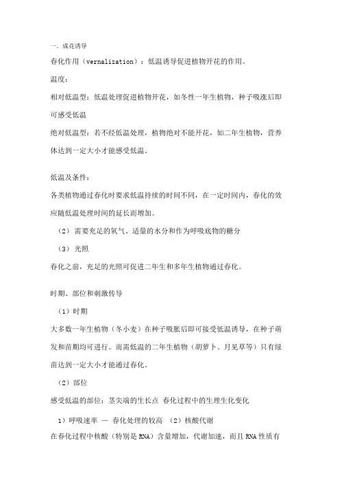 植物生理学重点