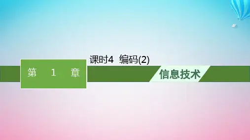2024高考信息技术基础知识复习第1章数据与信息课时4编码2课件