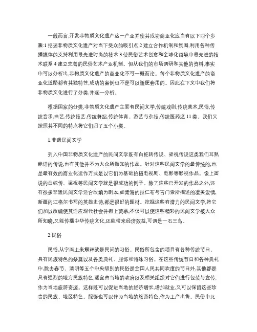 非物质文化遗产商业化标准讲解