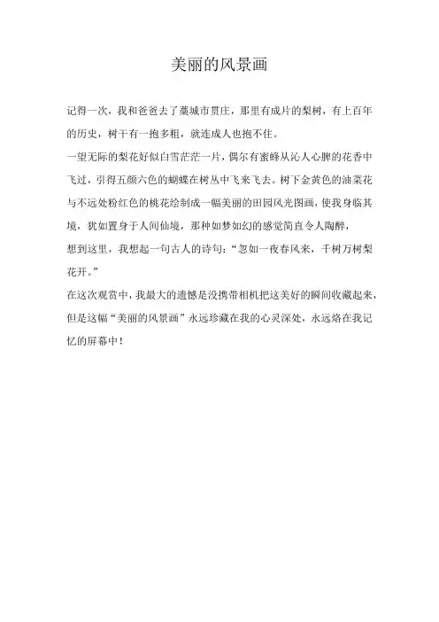 三年级写景美丽的风景画