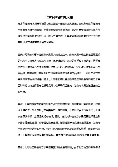 北方种植南方水果