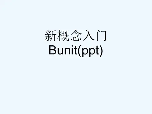 新概念入门Bunit(ppt)