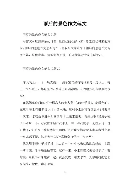 雨后的景色作文范文