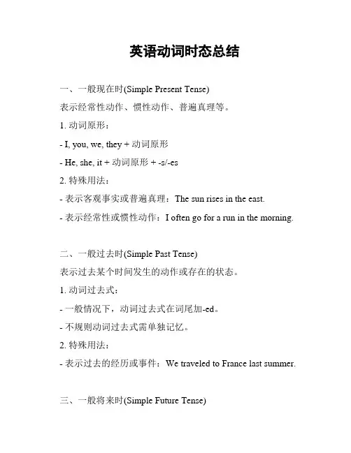 英语动词时态总结