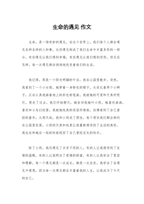生命的遇见 作文