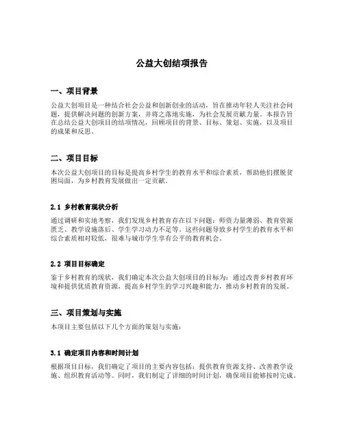 公益大创结项报告