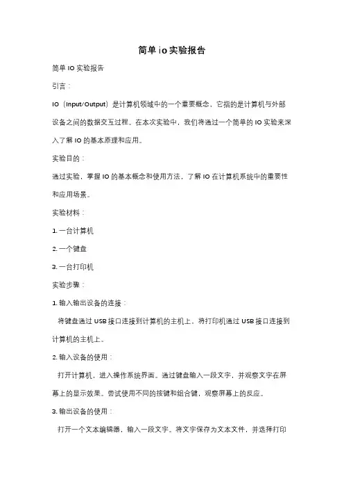 简单io实验报告