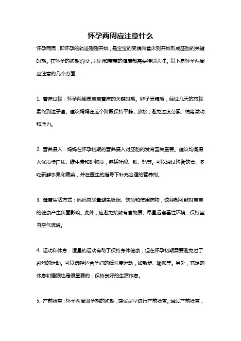 怀孕两周应注意什么