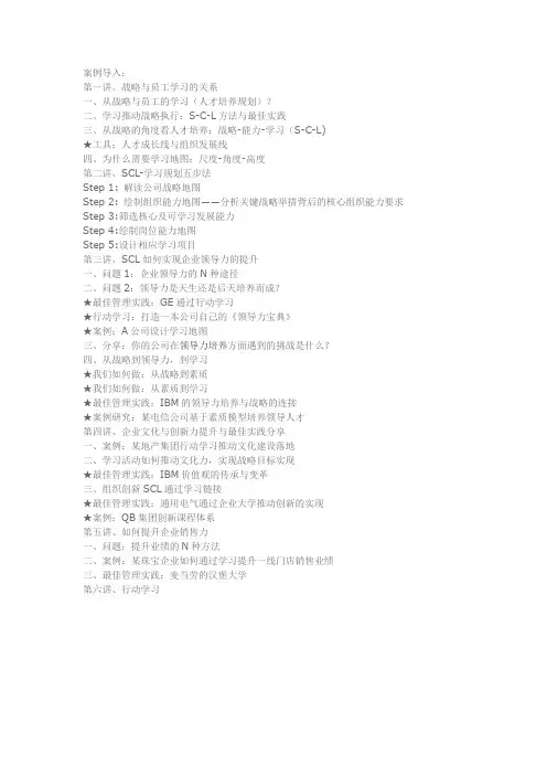 基于组织学习地图的培训体系