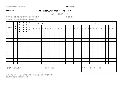 施工月报表