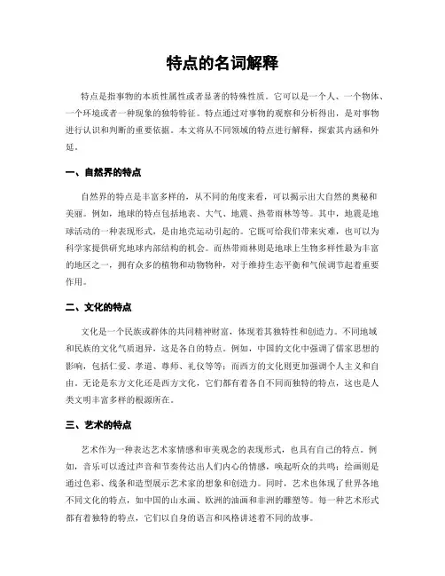 特点的名词解释