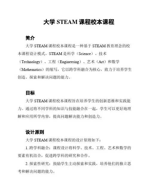 大学STEAM课程校本课程