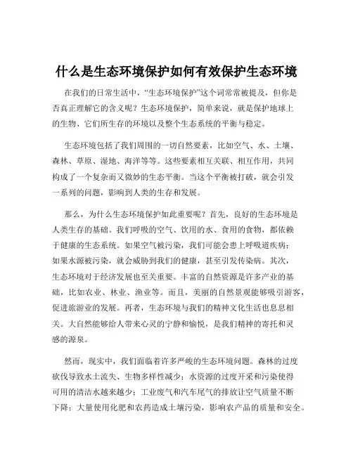 什么是生态环境保护如何有效保护生态环境