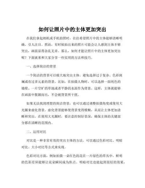 如何让照片中的主体更加突出