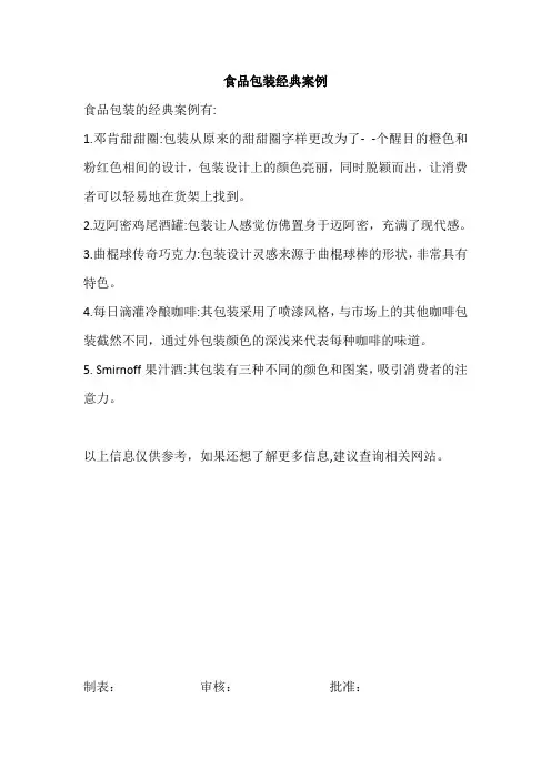 食品包装 经典案例