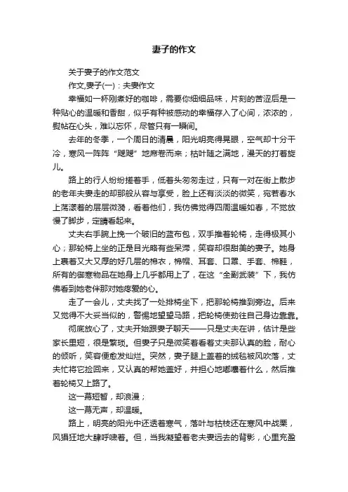 关于妻子的作文范文