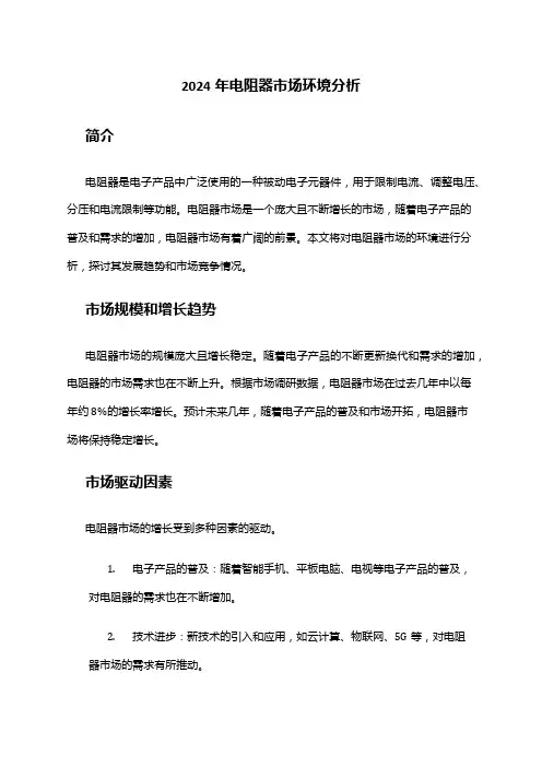 2024年电阻器市场环境分析