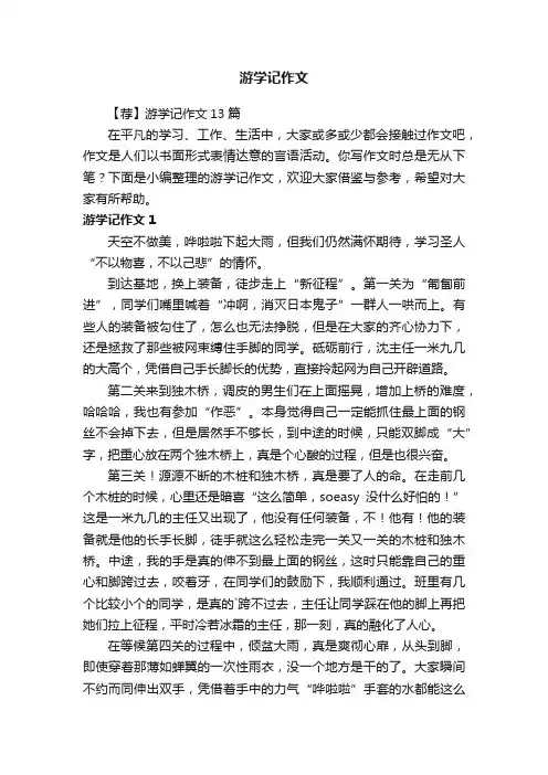 【荐】游学记作文13篇