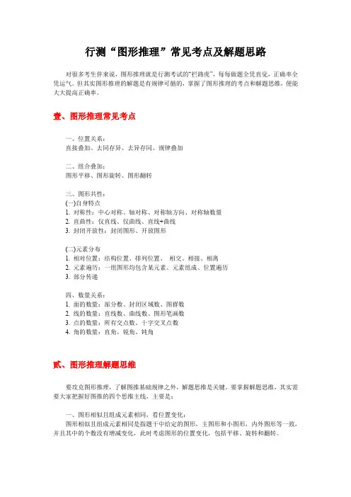 行测“图形推理”常见考点及解题思路