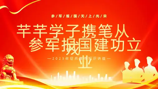 2023年征兵宣传主题PPT模板宣传宣讲