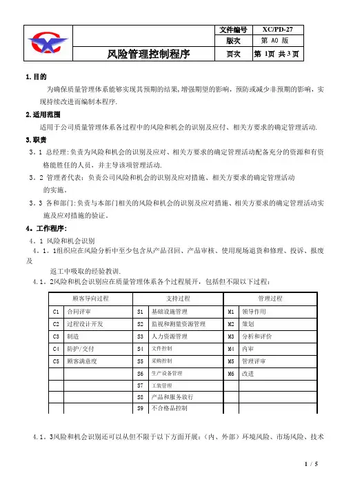 风险管理程序