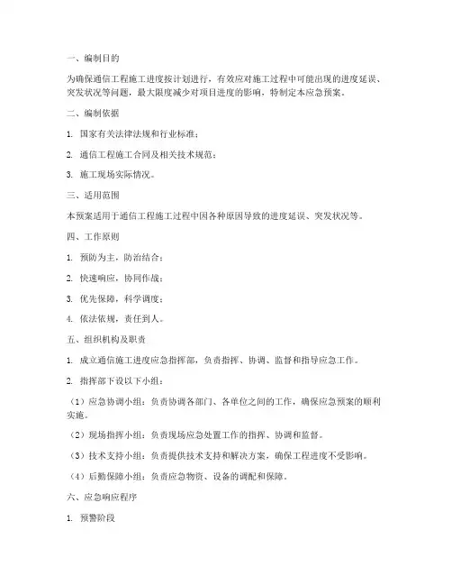 通信施工进度应急预案