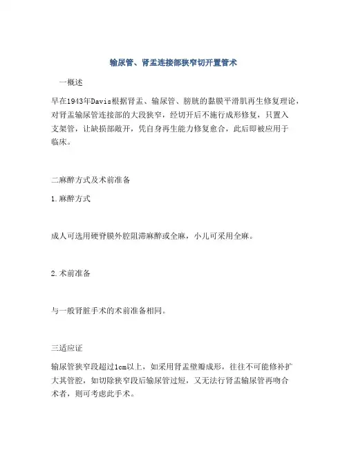 输尿管、肾盂连接部狭窄切开置管术