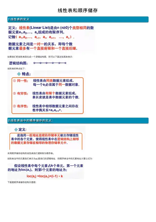 线性表和顺序储存