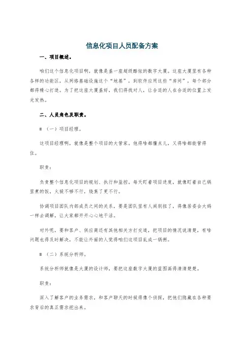 信息化项目人员配备方案