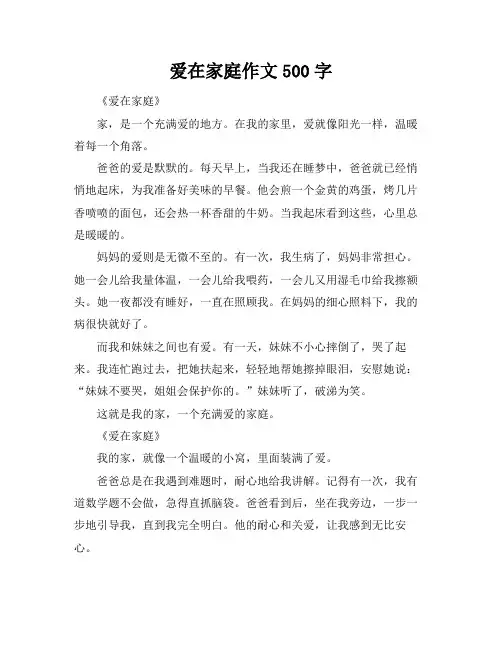 爱在家庭作文500字