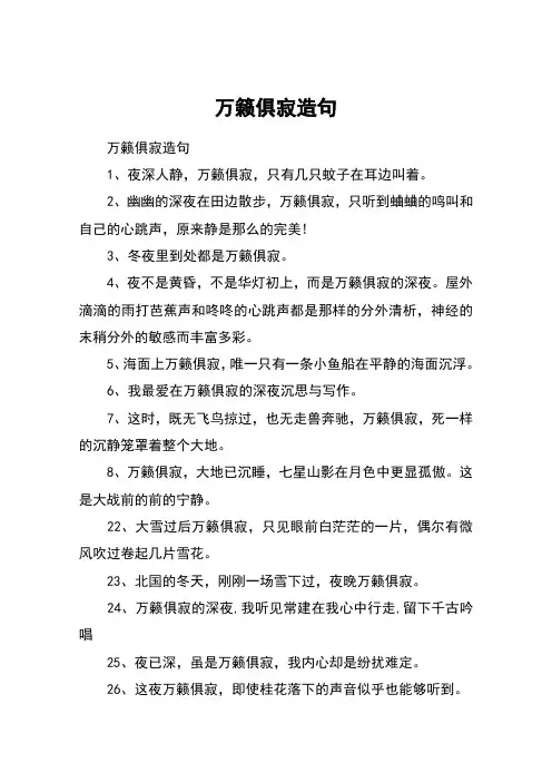 万籁俱寂造句