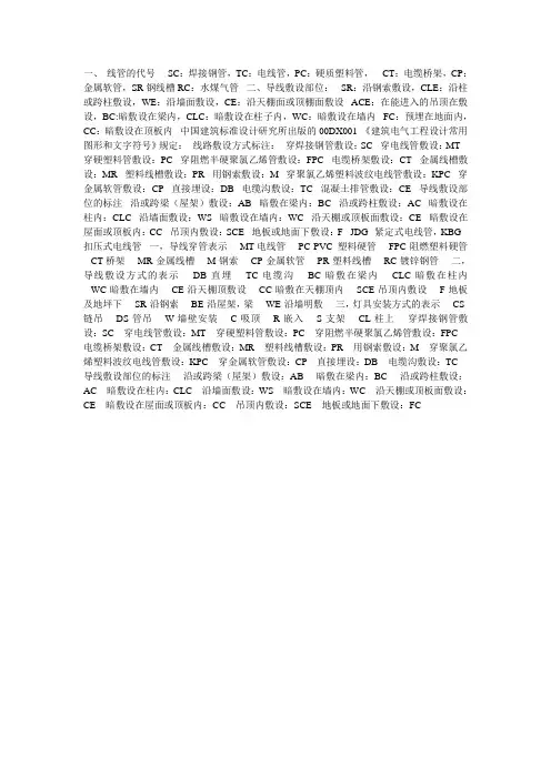 电气敷设方式符号