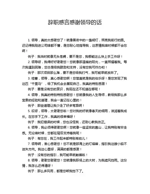 辞职感言感谢领导的话
