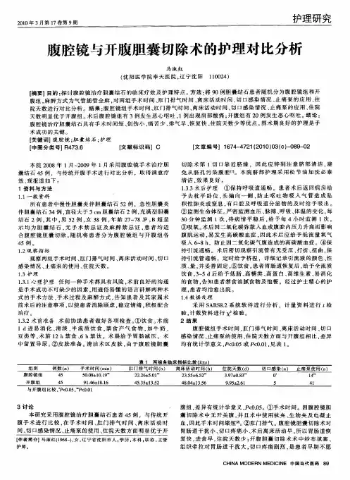 腹腔镜与开腹胆囊切除术的护理对比分析
