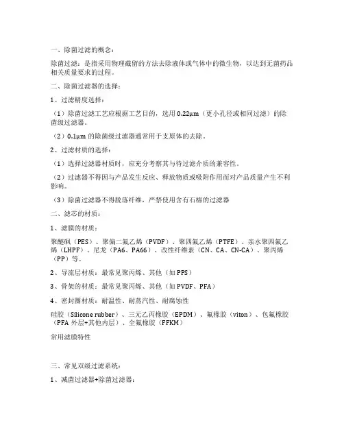 无菌技术详解(四)除菌过滤器