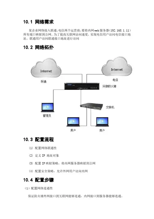 联想网御Power V系列配置案例集10(双出口IP映射配置案例)
